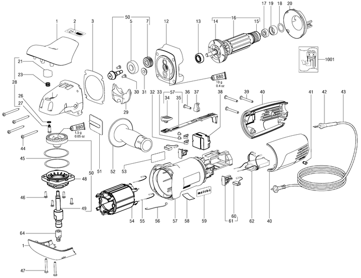 Vue éclatée METABO 02175000#01