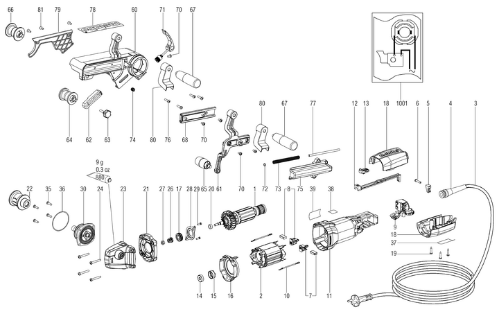 Vue éclatée METABO 02183000#01