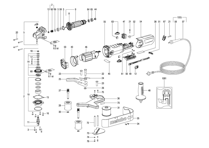 Vue éclatée METABO 02243000#01