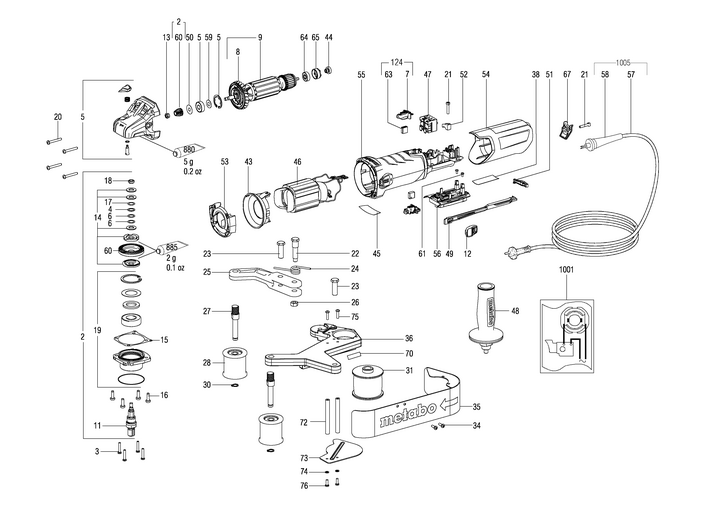Vue éclatée METABO 02243001#01
