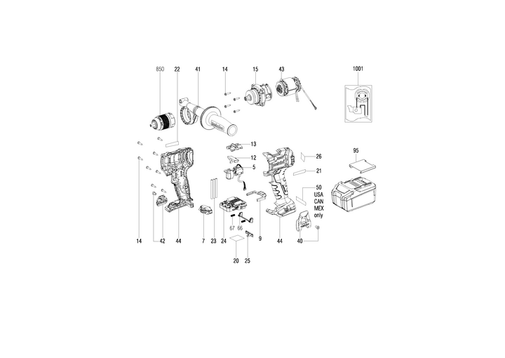 Vue éclatée METABO 02359000#01
