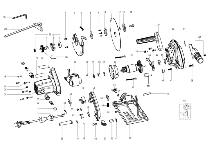 Vue éclatée METABO 02364000#01