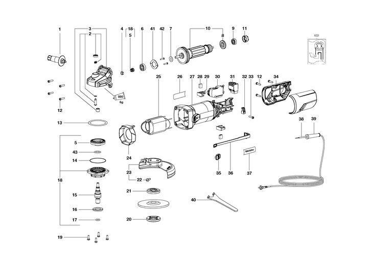 Vue éclatée METABO 03611000#01