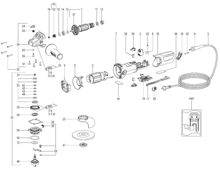 Vue éclatée METABO 03626000#01