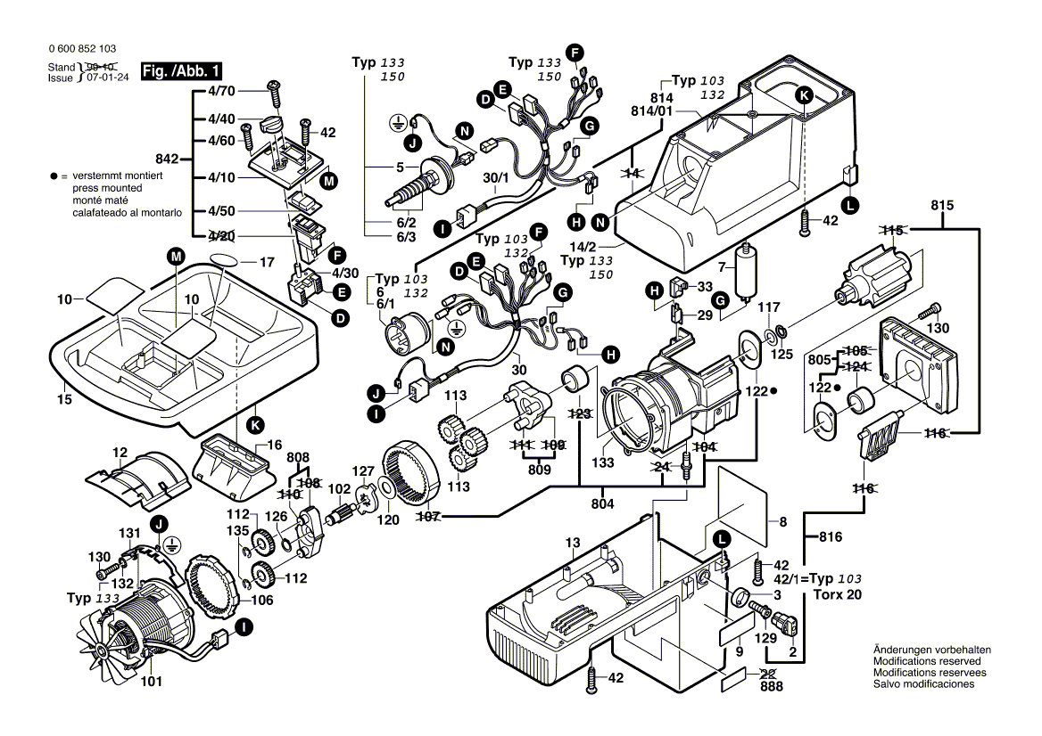 Vue éclatée Bosch AXT2500HP 0600852103#01
