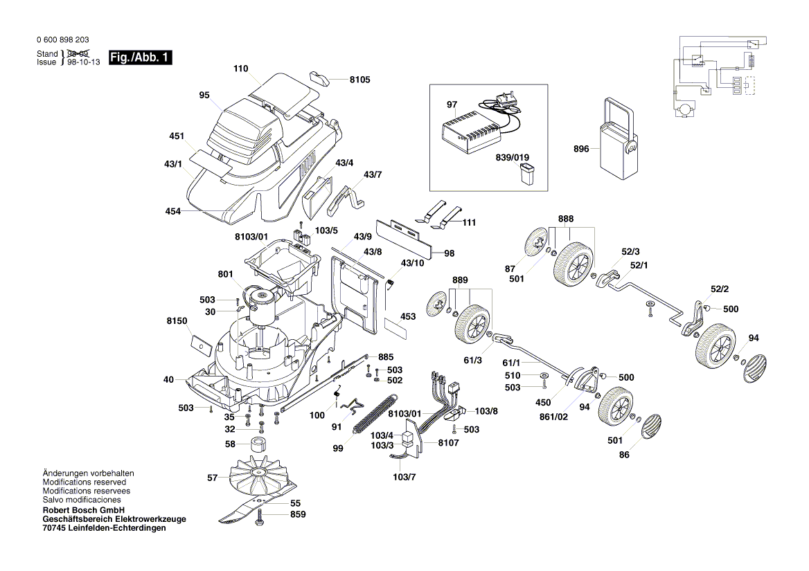 Vue éclatée Bosch ARM32-17ACCU 0600898203#01