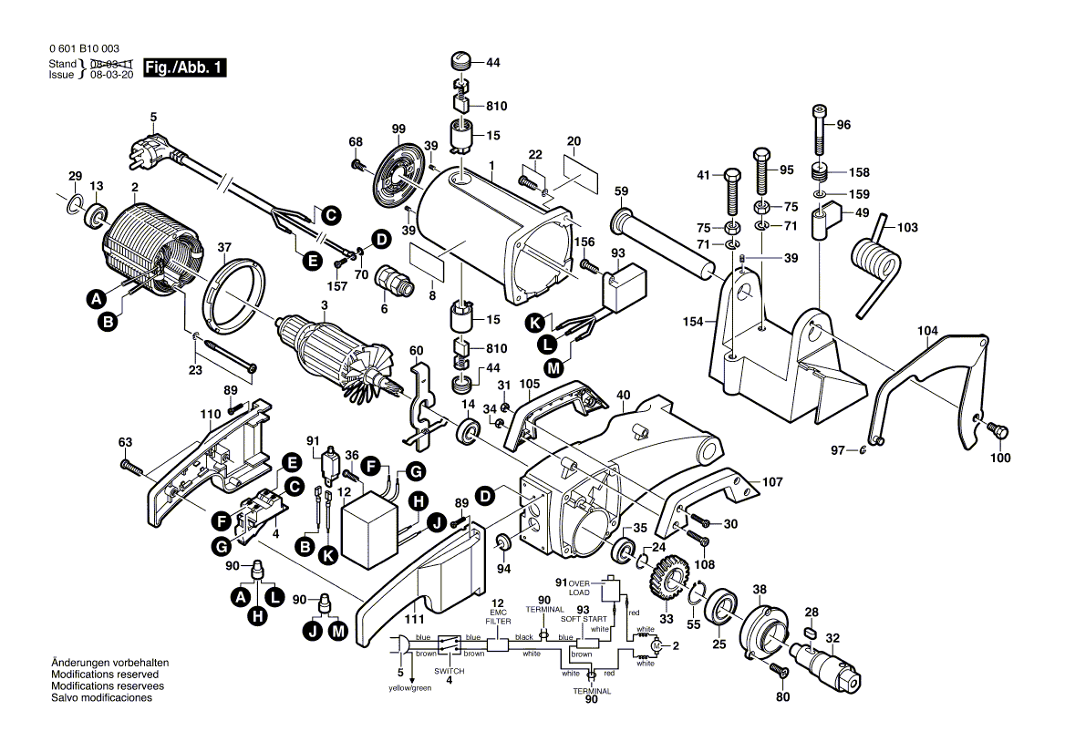 Vue éclatée Bosch GCO14-1 0601B10008#01