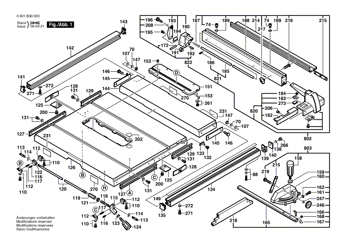 Vue éclatée Bosch GTS10 0601B30008#01