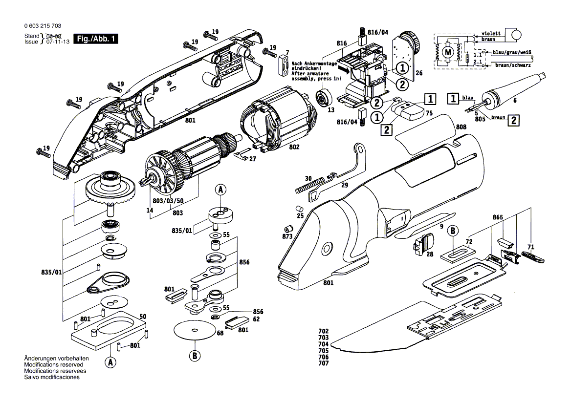 Vue éclatée Bosch PFS280E 0603215703#01