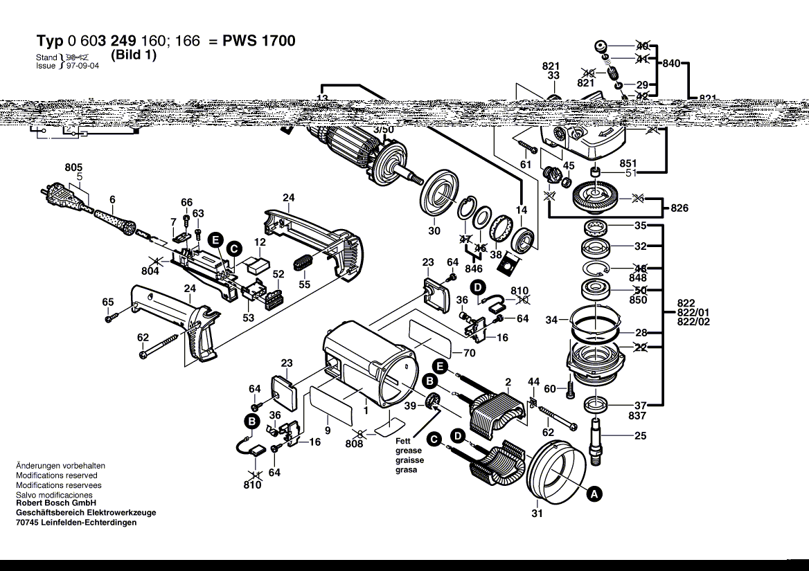 Vue éclatée Bosch PWS20-230 0603249166#01