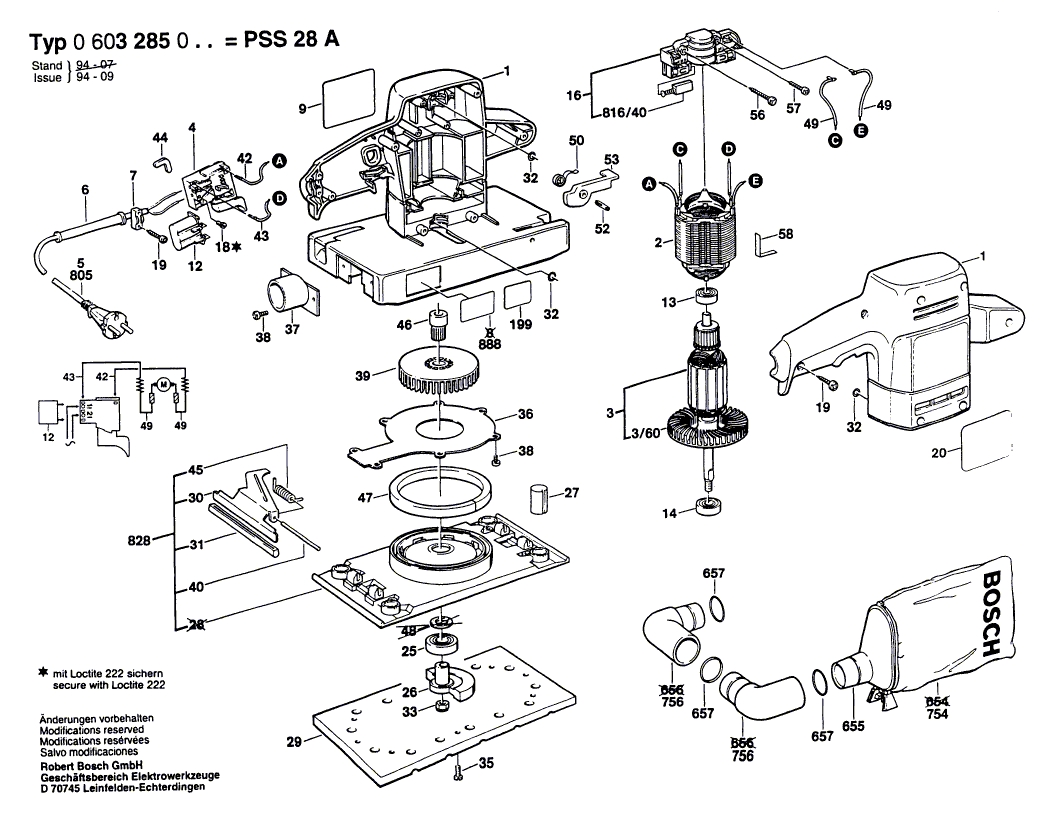 Vue éclatée Bosch PSS28A 0603285003#01