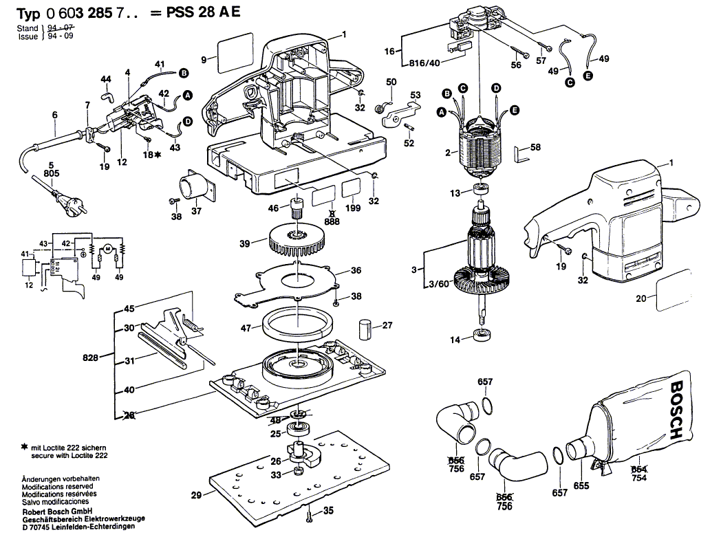 Vue éclatée Bosch PSS28AE 0603285703#01