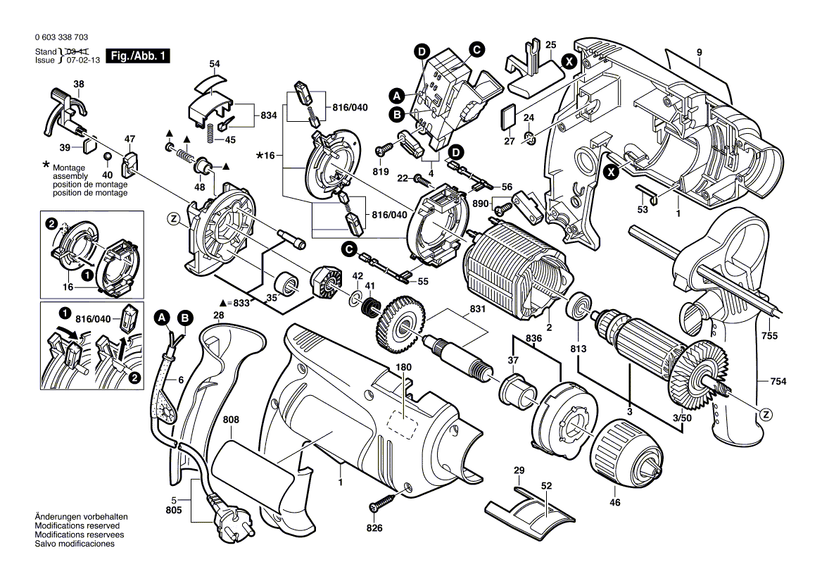 Vue éclatée Bosch PSB16RE 06033387C6#01