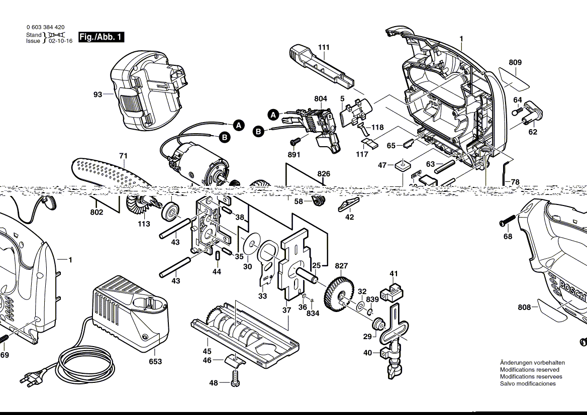 Vue éclatée Bosch PST14,4V 0603384420#01