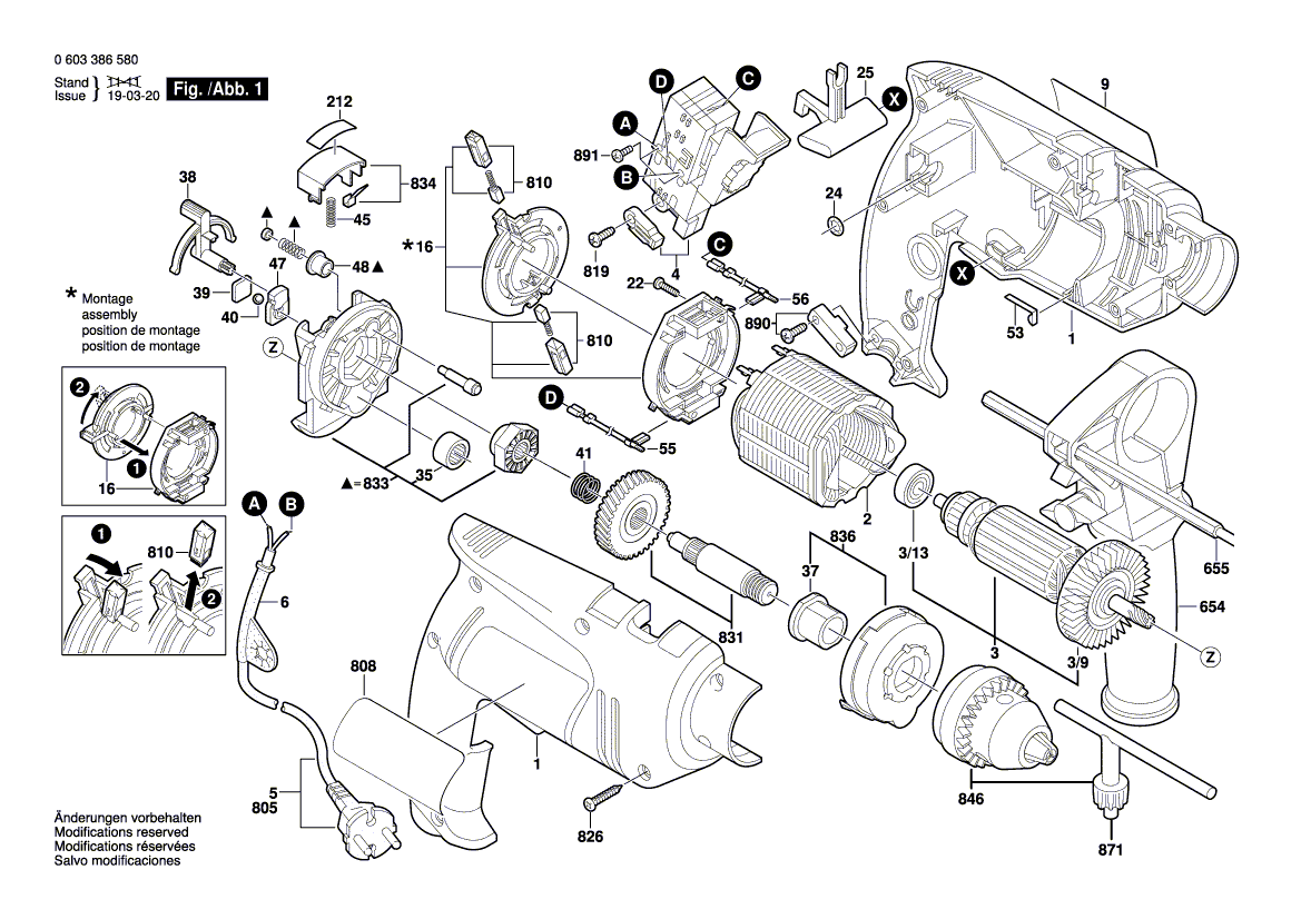 Vue éclatée Bosch PSB650RE 0603386580#01