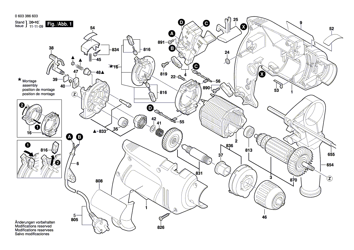 Vue éclatée Bosch PSB600RE 06033866A0#01