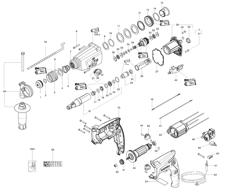 Vue éclatée METABO 06154000#01