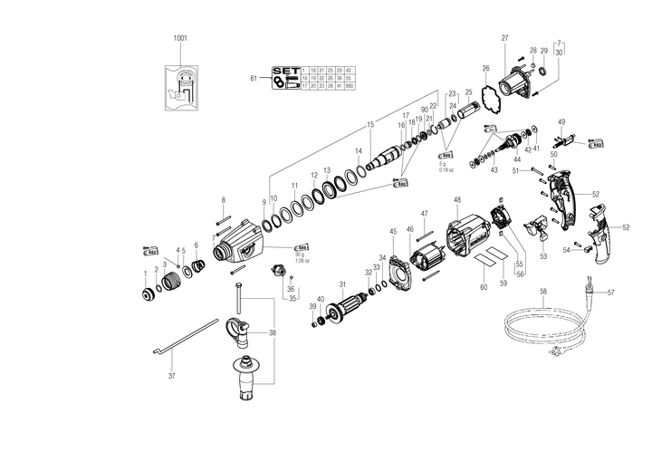 Vue éclatée METABO 06156000#01