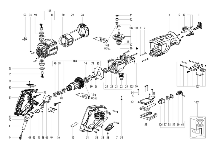 Vue éclatée METABO 06177000#01