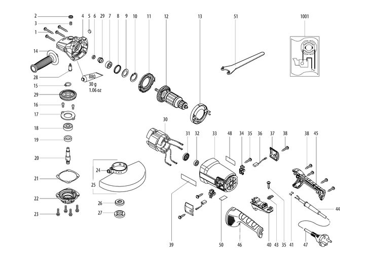 Vue éclatée METABO 06435010#01