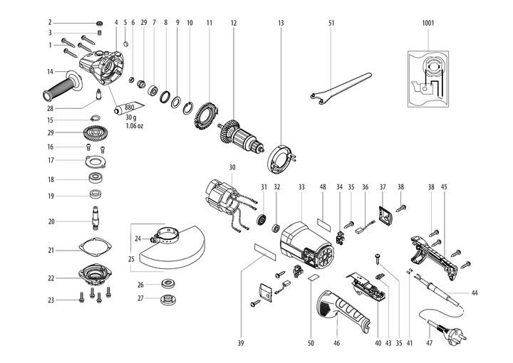 Vue éclatée METABO 06437000#01