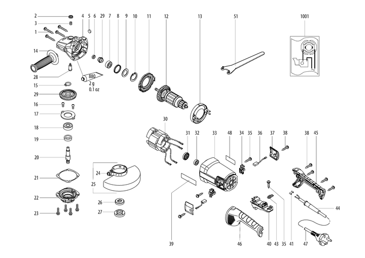 Vue éclatée METABO 06438000#01