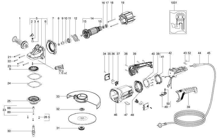 Vue éclatée METABO 06454000#01