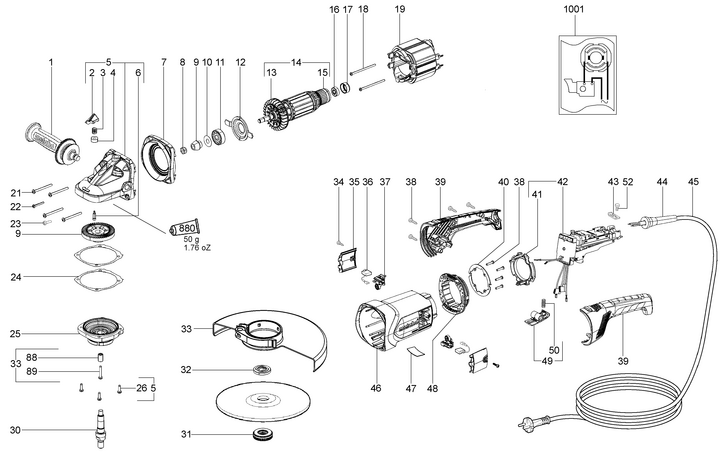 Vue éclatée METABO 06454001#01