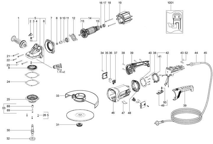Vue éclatée METABO 06455000#01