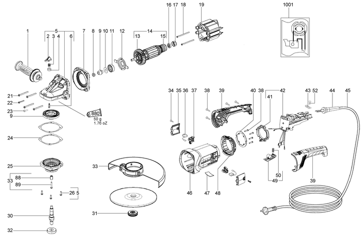 Vue éclatée METABO 06455001#01