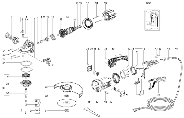 Vue éclatée METABO 06468000#01