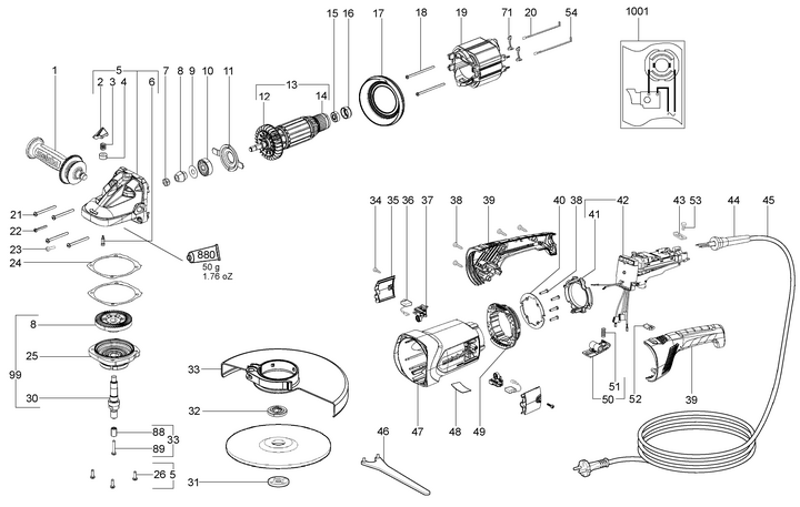 Vue éclatée METABO 06469000#01