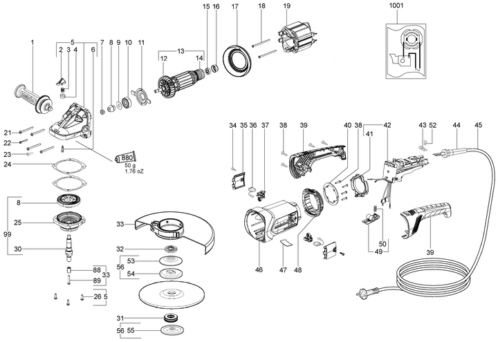 Vue éclatée METABO 06470000#01