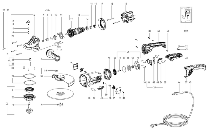Vue éclatée METABO 06481180#01