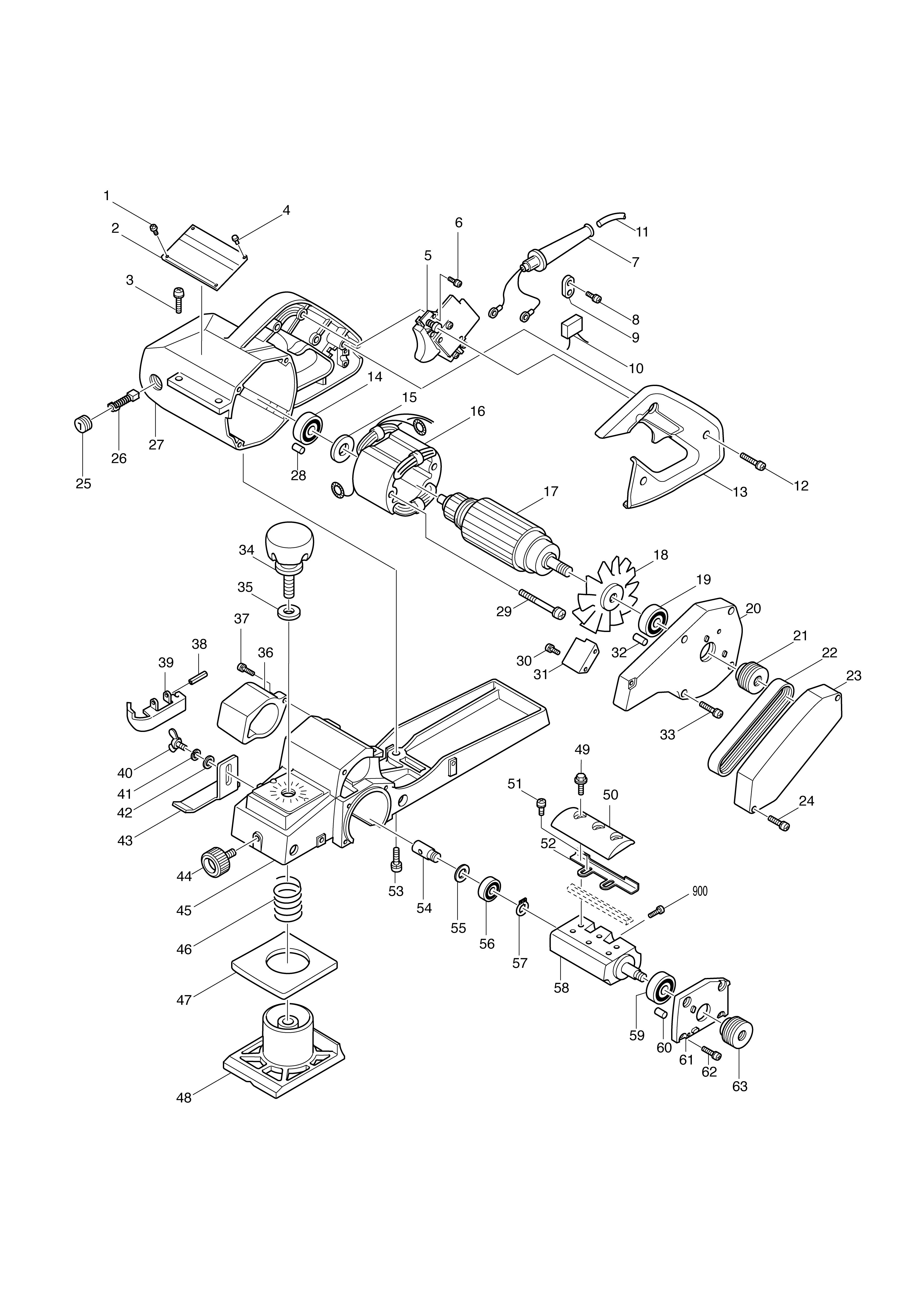 Vue éclatée Makita 1100#01