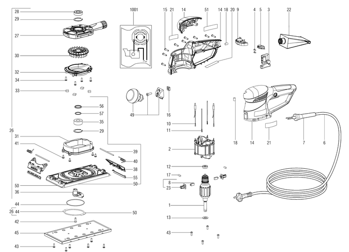 Vue éclatée METABO 11351000#01