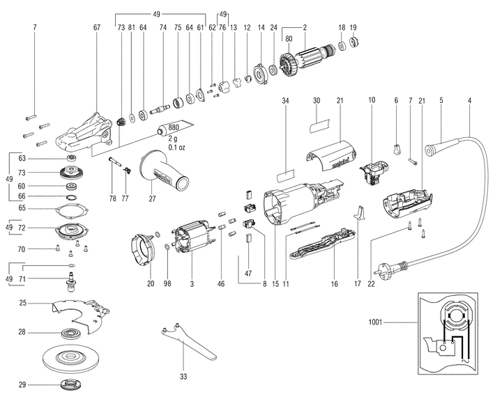 Vue éclatée METABO 13069000#01