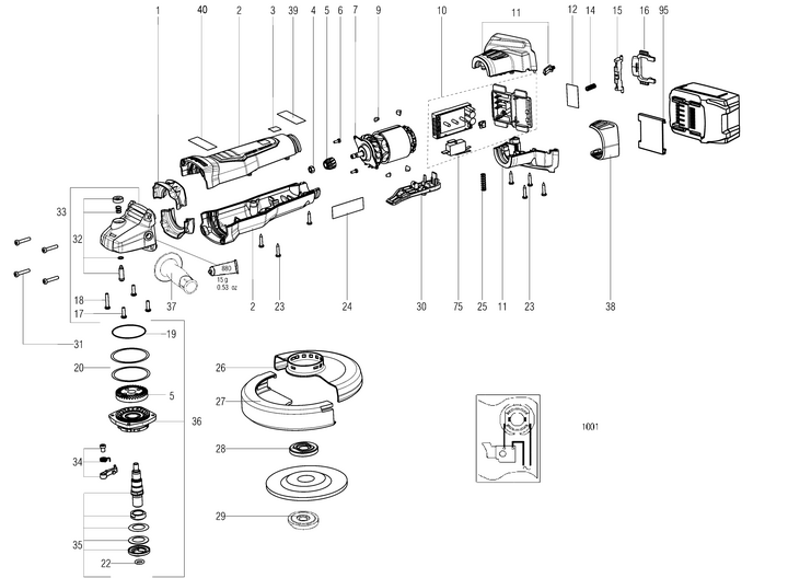 Vue éclatée METABO 13075000#01