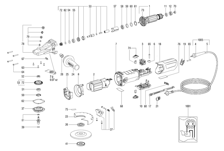 Vue éclatée METABO 13083000#01