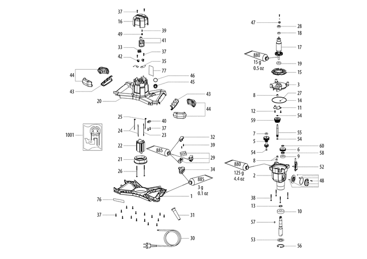 Vue éclatée METABO 14047180#01