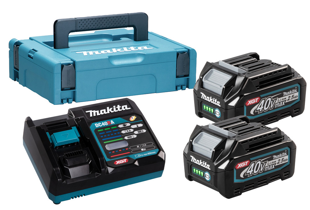 Packs Énergie 40 V Max XGT Lithium-Ion (2 batteries + 1 chargeur) en coffret MAKPAC Makita