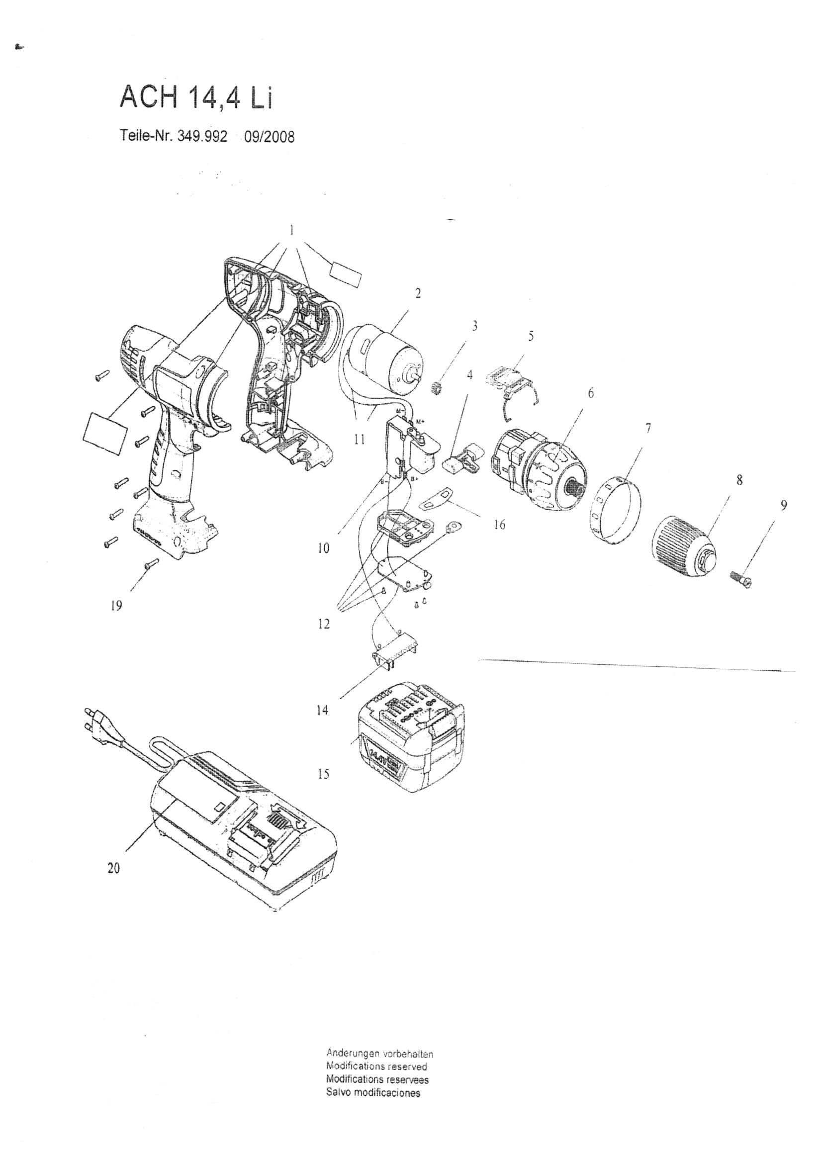 PIECES  DETACHEES  PERCEUSE VISSEUSE FLEX ACH 14.4 LI