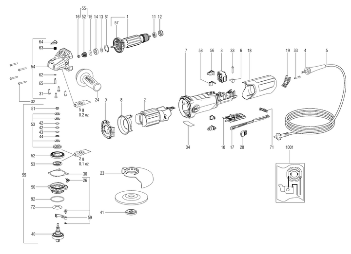 Vue éclatée METABO 21038000#01