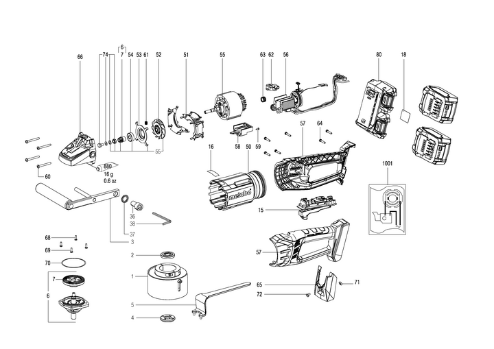 Vue éclatée METABO 21057000#01