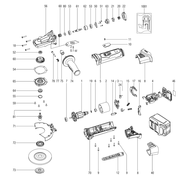 Vue éclatée METABO 21061000#01