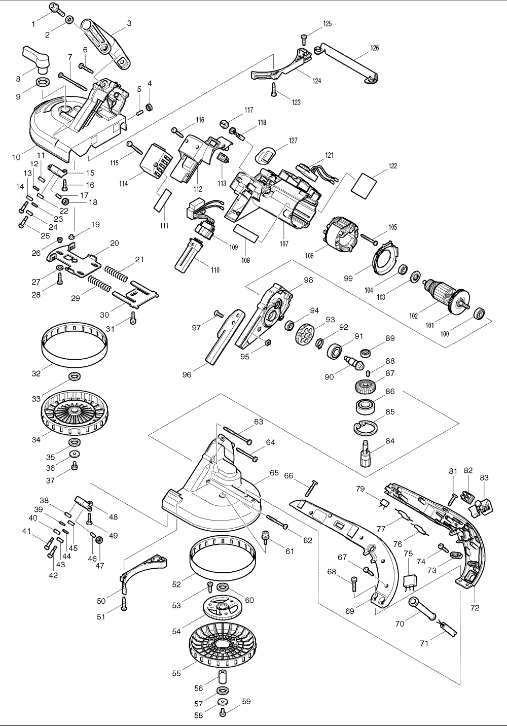 PIECES DETACHEES MAKITA 2107FK