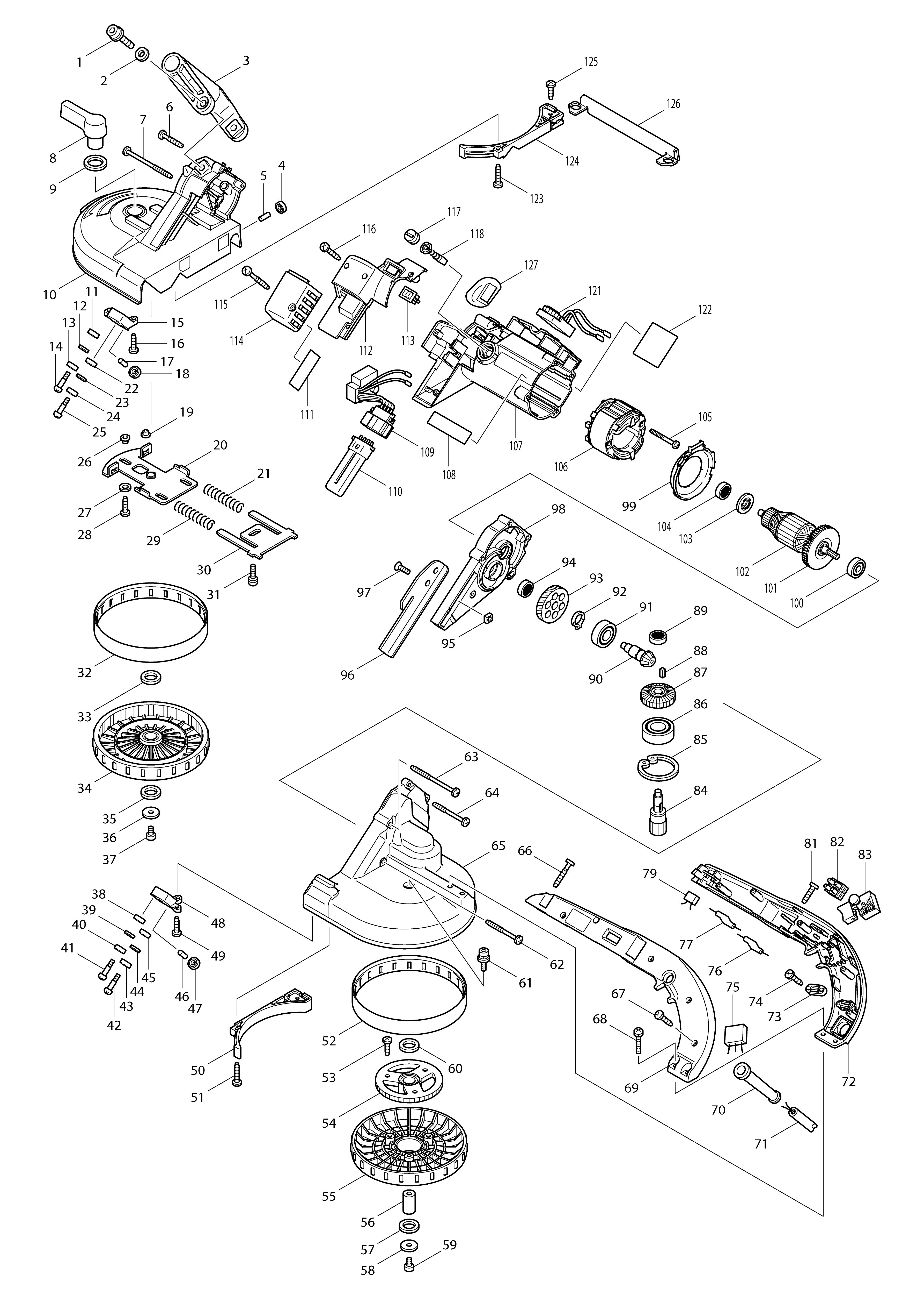 Vue éclatée Makita 2107F#01