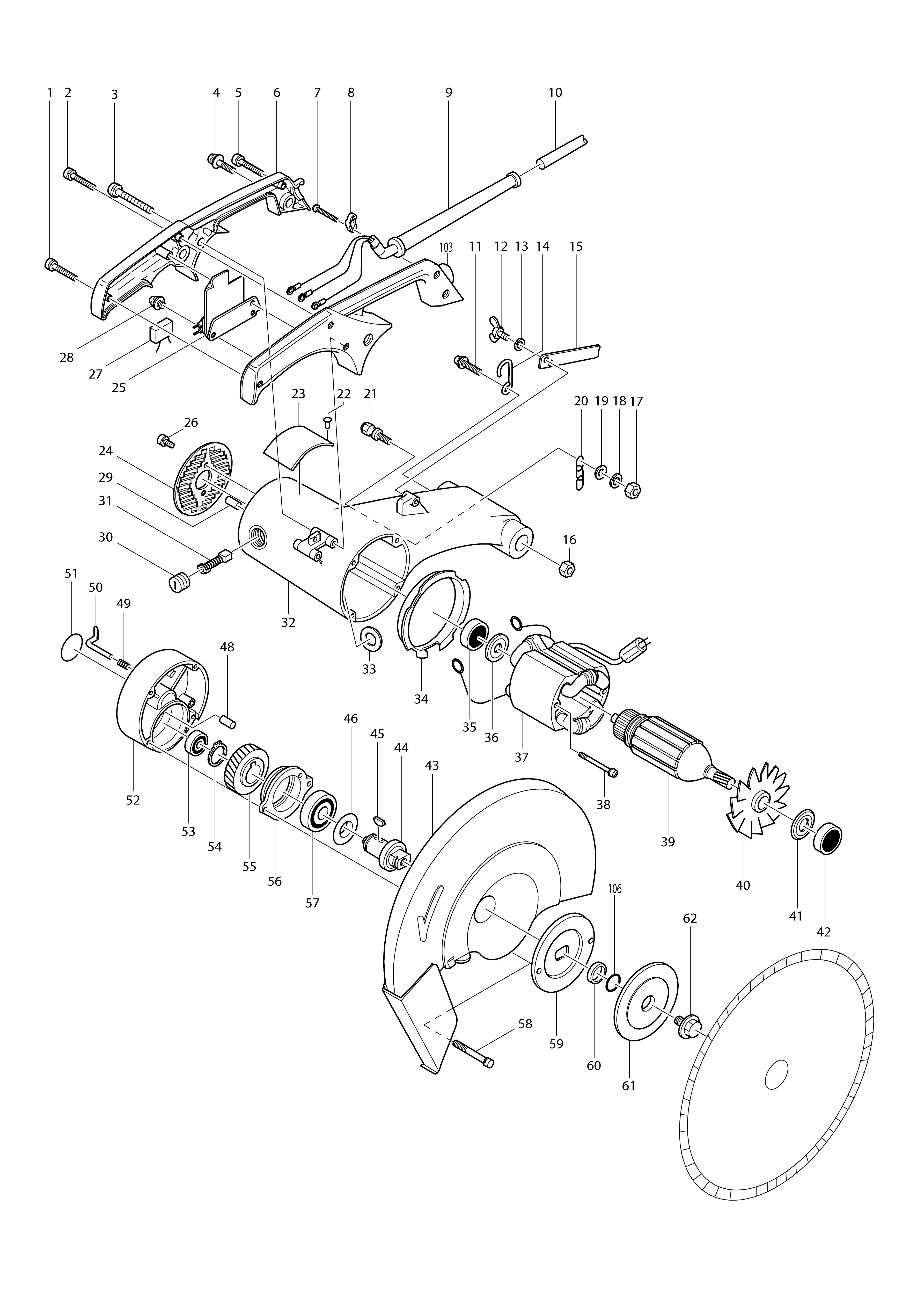 Vue éclatée Makita 2414K#01