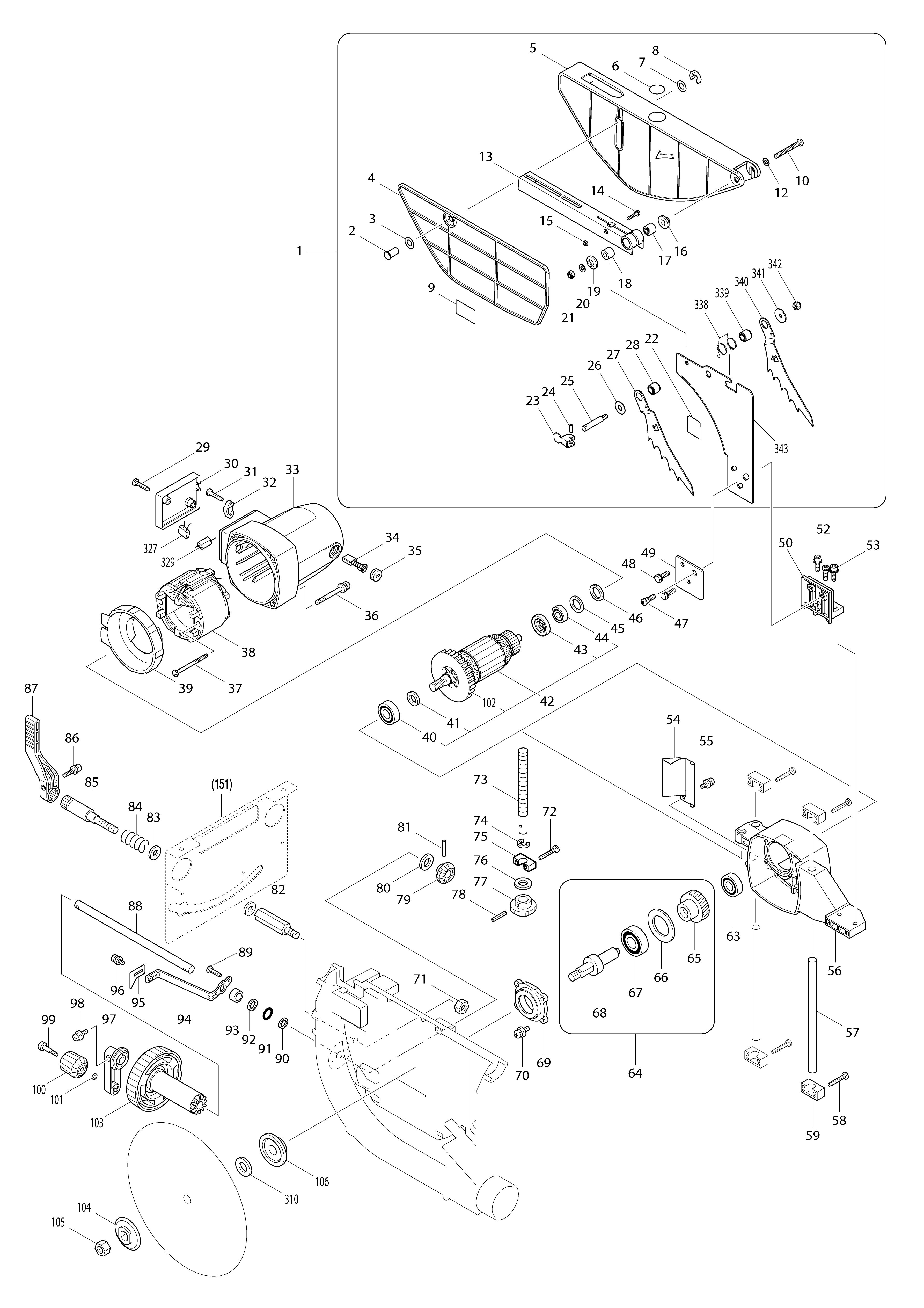 Vue éclatée Makita 2704N#01