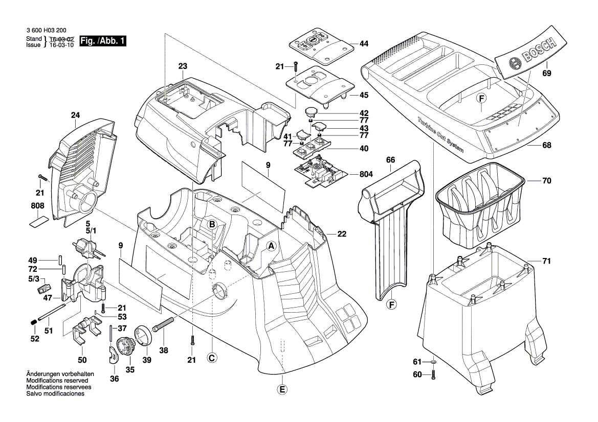 Vue éclatée Bosch AXT23TC 3600H03200#01